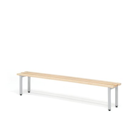 Changing room bench ELITE, 1500x300x390 mm, beech, grey