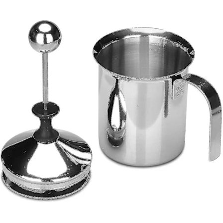 【PP】400ml Manuell Mjölkskummare Rostfritt Stål Dubbel Mesh Skumkopp