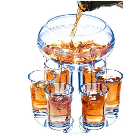 6-skottsglasdispenser och hållare, akryl