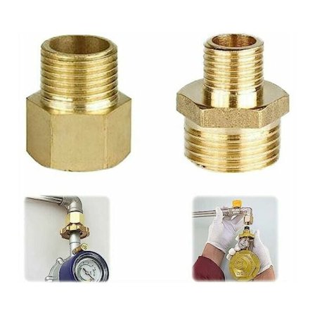 Gasadapter koppar gasslangadapter gasflaskeanslutningsadapter 2st