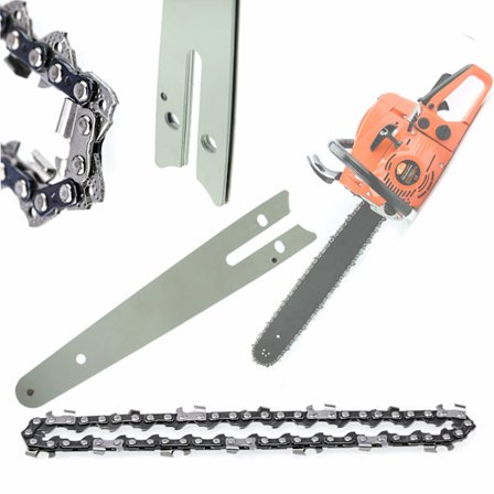 Ketjuohjain 16 Tuumaa ja 2X Ketju – Karkaistu Teräs | 45 Cm | 1,3 Mm | Yhteensopiva Rosfix Red Shark RS11, Husqvarna 135 kanssa