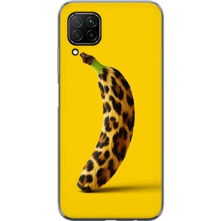 Kompatibel Mobilcover til Huawei Huawei P40 lite Banan med leopardmønster mod gul baggrund i en kreativ og legende design