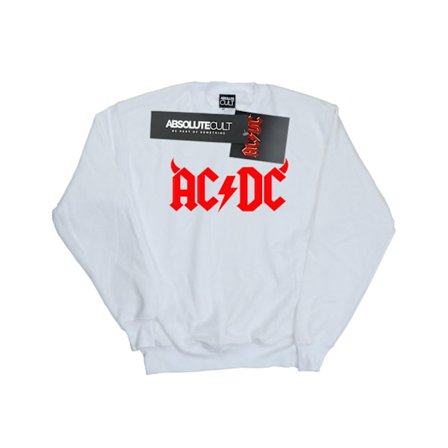 AC/DC Boys Horns Logo Sweatshirt 7-8 år Vit