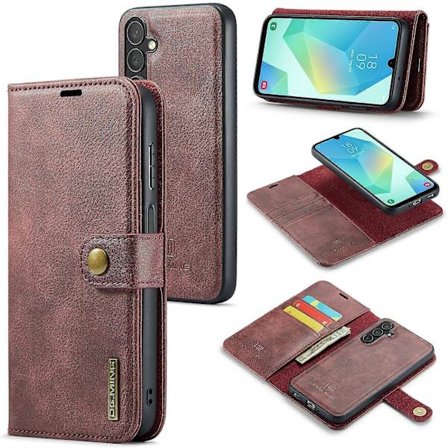 (Ny) DG.MING Crazy Horse Tekstur Aftagelig Magnetisk Læderetui Rød