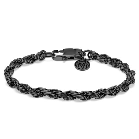 Pulsera de cadena de cordón gris de 6 mm Amager Corwin para hombres - Pulseras de acero