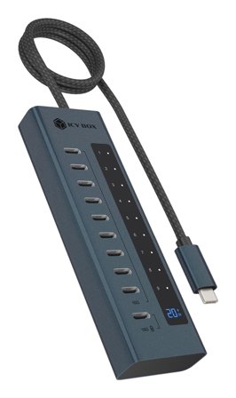 ICY BOX 10 porter USB Type-C Gen 2 Hub USB HUB med 10x USB-C-porter 10 Gbit/s, 48 W effekt, 1x PD 20W