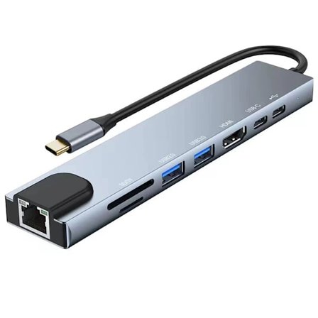 USB C Hub Multiport Adapter, 4K HDMI Adapter USB C til HDMI og Ethernet Port Udvidelses Dock til Laptop MacBook Pro Air Dell HP Type C Enheder