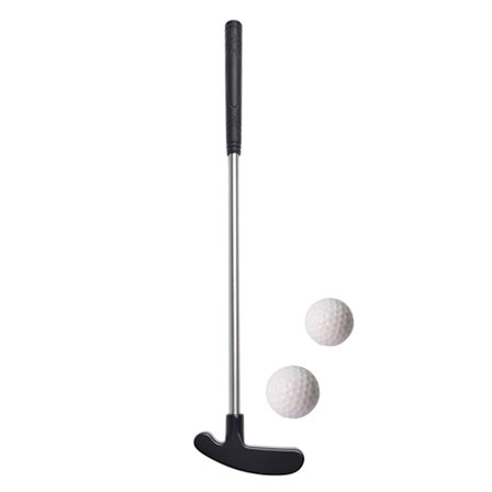 Sommer Hot Sale 1 Sett Mini Golf Putter Kølle med 2 Golfballer Grep Høyre Venstrehendt Rustfritt Stål Golfkølle Barn Voksne Bordspill Golf
