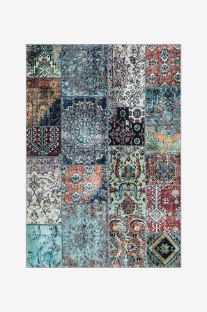 KM Home - Chenille-tæppe Shiraz - Flerfarvet - Bomulds- & kludetæpper - 200X300 - Fra Homeroom