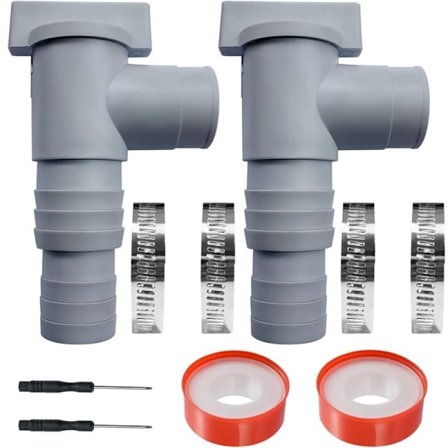 2-pakning Svømmebasseng Vedlikehold/Stengeventil med 32/38mm Slangekobling, Dobbel Delt Bassengventil Slange Stempelventil Bassengtilbehør, for Over 