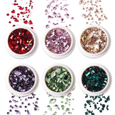 6 laatikkoa litteän takana kynsi strass kynsi jalokivi lasikristalli