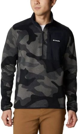 Columbia M's Sweater Weather Printed Half Zip Camo Black Mod