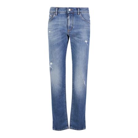 Dolce & Gabbana, Straight Jeans Blauw, Heren, Maat:XL