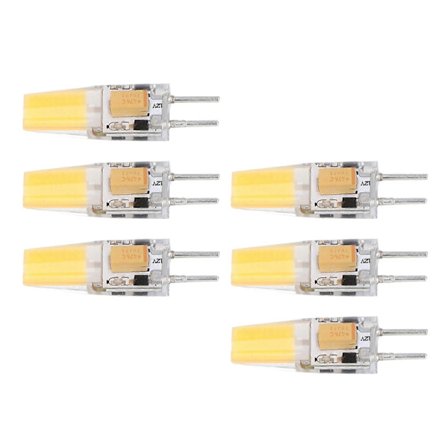 6 stk. GY6.35 Lyspære 5W AC DC12V COB Lampe Energibesparende Silikon Taklampe for Stue