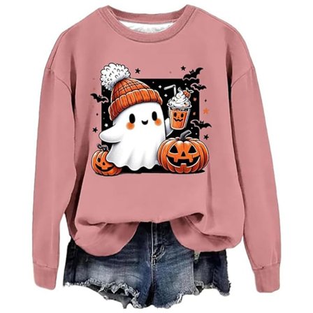 Halloween kostyme dame pullover sweatshirt rosa