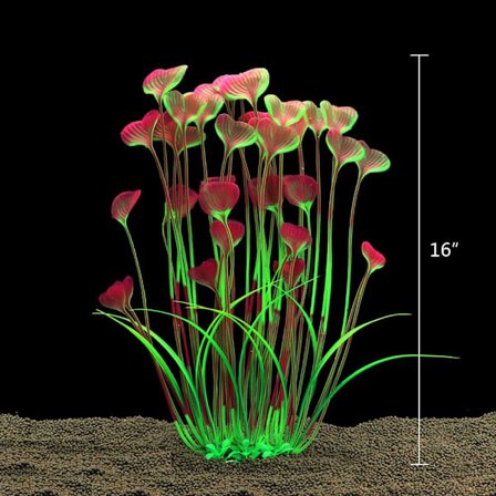 Suuret makean veden akvaariokasvit keinotekoiset muoviset 16 tuuman akvaarion kasvit koriste-esineet, viininpunainen