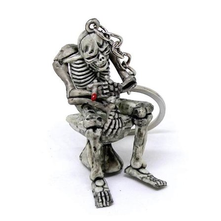 Nøglering - Skelet på toilet