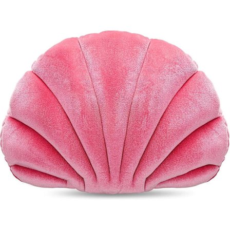 Rosa havprinsesse skjell dekorativ pute college stil romdekorasjon myk skjellformet stolputer muslingpute (34*25cm)