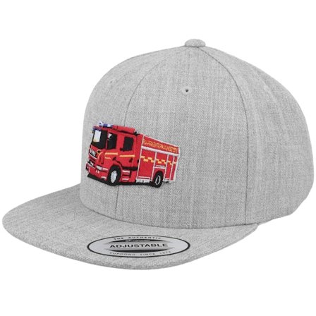 Kiddo Cap - Grijs snapback Cap - Kids Fire Truck Heather Grey Snapback @ Hatstore