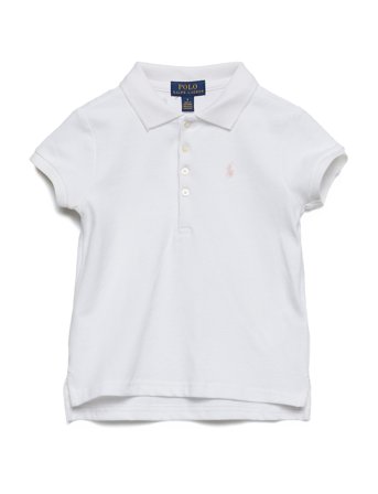 Ralph Lauren Kids Stretch Mesh Polo Shirt - White - 124-128