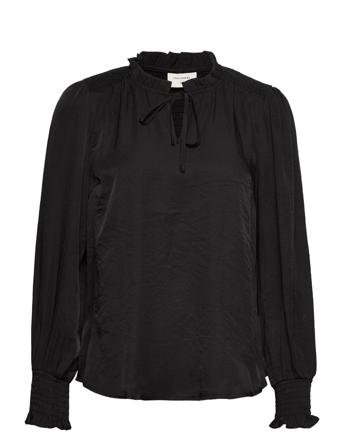 Fqlou-Blouse Bluse Langærmet Sort FREE/QUENT