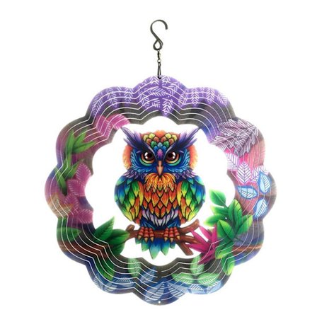 3D Metalinen Ulkokoriste Tuulituuli (Mystiikka Pöllö) Puutarha käsityöt