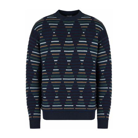 Giorgio Armani, Round Neck Knitwar Czarny, Mężczyzna, Rozmiar: XL