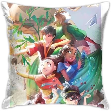 Avatar The Last Airbender Animekudde Dubbelsidigt snyggt tryck Kuddfodral Mjukt örngott Sovrumssoffa Dekorativt cover 18"18" I