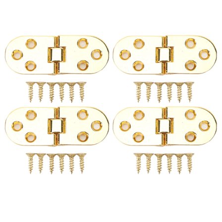 4 sett 180 graders klaffhengsel 0,09 tommers tykkelse metall sammenleggbar klaffhengsel for sammenleggbart bord symaskin blank gull