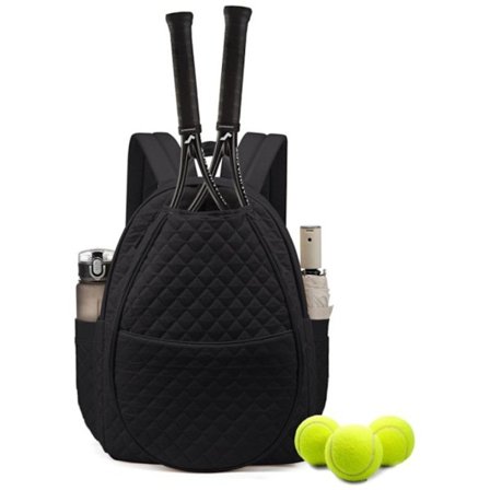 Ryggsekk - Tennis Skulderveske Crossbody Bag - Sportsbag - Vanntett Racketbag - Egnet for Pickleball og Badminton - Svart