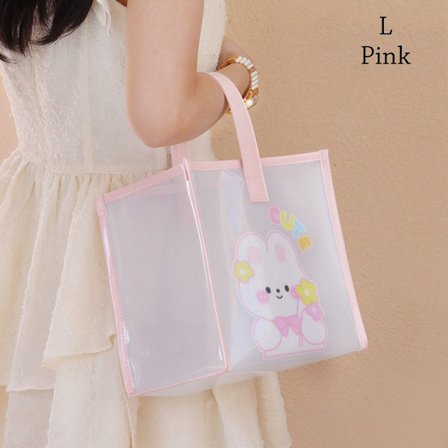 Gennemsigtig taske Skuldertaske PINK L