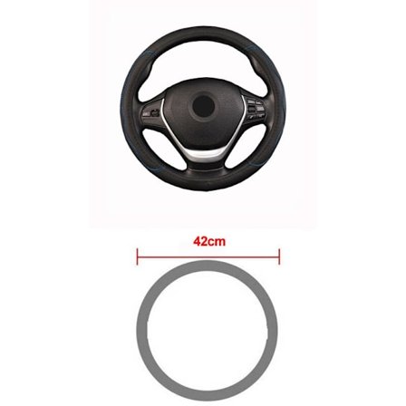 (42 CM Blå) Bil Lastbil PU Läder Präglad Ratt Skydd Ratt För Auto Diametrar 36 38 40 42 45 47 50CM 7 Storlekar att Välja