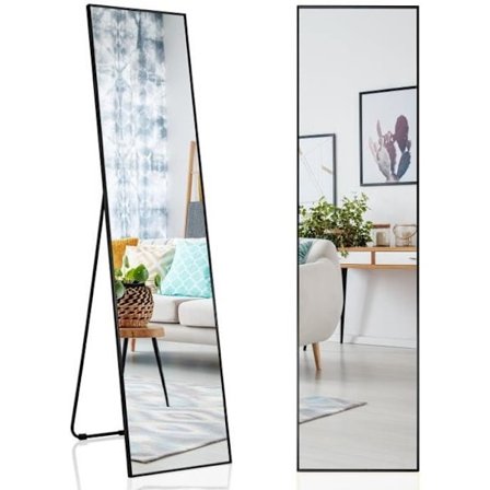 Rektangulär Stående Spegel - COSTWAY - 40 x 60 CM - Justerbar lutningsvinkel - Svart