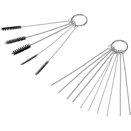 Forgasser Karbon Skitt Dyse Fjern 10 Rengjøringsnåler Og 5 Børster Verktøysett For Bilmotor(15stk)