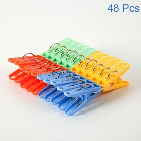 48stk Klesklyper Klesklyper Klesnåler Klips Tørkelinjepinner