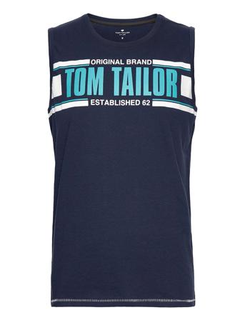 Tanktop With Logo Print Black Tom Tailor