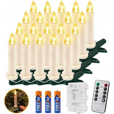 Juletræslys 2x20 LED med timer og fjernbetjening IP65, dæmpbar