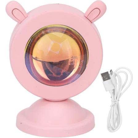 Solnedgangsprojektionslampe - Dejlige kaninører formet Led solnedgangsprojektionslampe