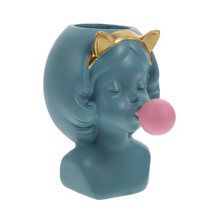 1 stk. Kreativ Skrivebordsblomsterpotte Jenteformet Blomsterpotte Resin Håndverk Blomsterpotte