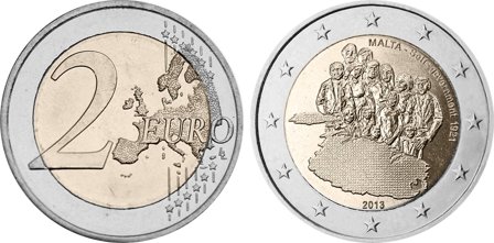Malta 2013 - Selvstyreforfatningen af 1921 - 2 euro mønt