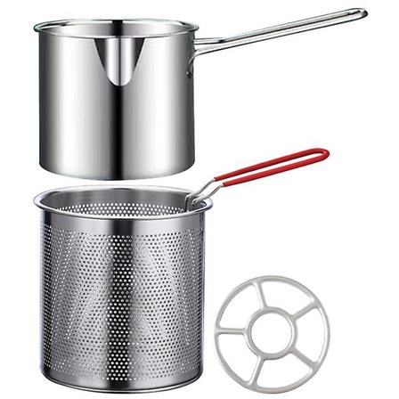 1 Set Ruostumattomasta Teräksestä Valmistettu Friteeraussetti Friteerauskattila Korilla Syvä Friteerauskattila Keittiön Friteerauskori Sekalaiset 