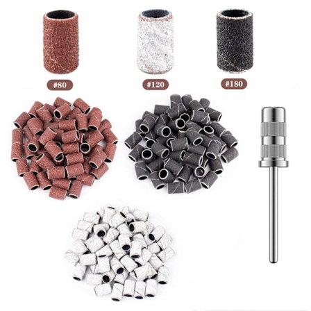 Slip-on slip-on nagelslipar, 75 st slip-on slip-on med slip-on ringaxel, 80/120/180GRIT nagelkonst slip-on slip-on nagelslipartillbehör