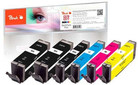 PEACH Ink PEACH Canon PGI-570/CLI-571, REM, Multi-Plus, PI100-337 6x ink: 2x bk,1x phb