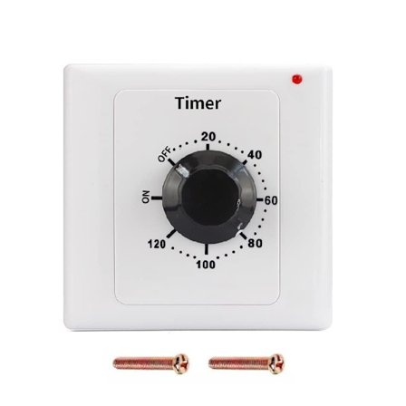 120 Minutters Timer, AC 220V, 15A, Intelligent Mekanisk Nedtællingstimer, Tidsafbryder, 86 Panel Timer Kontrolknap—yux