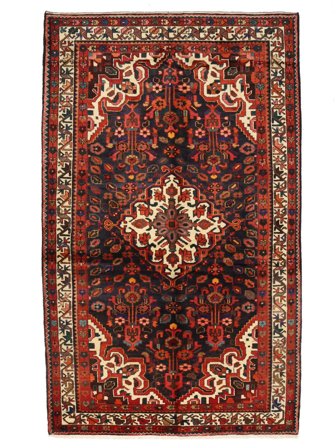 Alfombra Oriental Hamadan 156X267 Negro/Rojo Oscuro (Lana, Persia)
