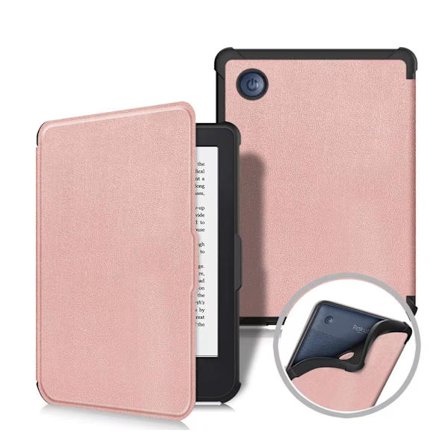 Etui for 6-tommers Kobo Clara Colour (2024)/Bw (2024)/2E (2022) Ereader, myk TPU (Rose Gold)