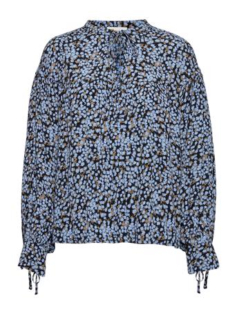 Menna Print Top Blue Modström