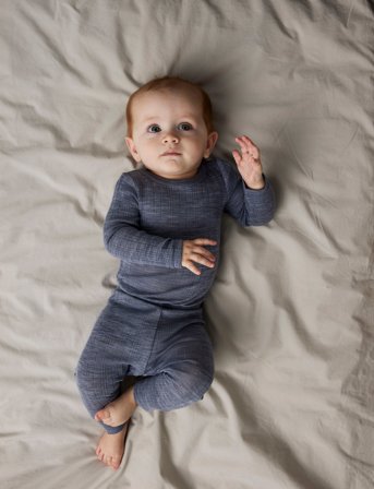 name it Nbmwang Wool Needle Longjohn Solid Noos - Navy - 56