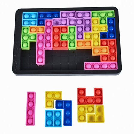 Slip stress 2 i 1 byggeklods Push POP Bubble Fidget Toys Sensory Pack Fidget Toy Set