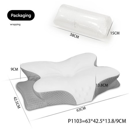 Nakke- og skulderpude, kontureret memoryskum-pude, ergonomisk nakkestøttepude, egnet til side-, ryg- og mavesovere med pudebetræk